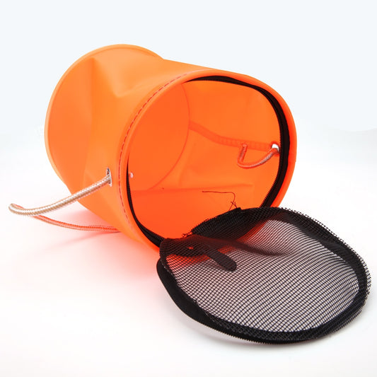 Foldable EVA Fishing Bucket with Rope and Mesh Lid by HitMyNeed