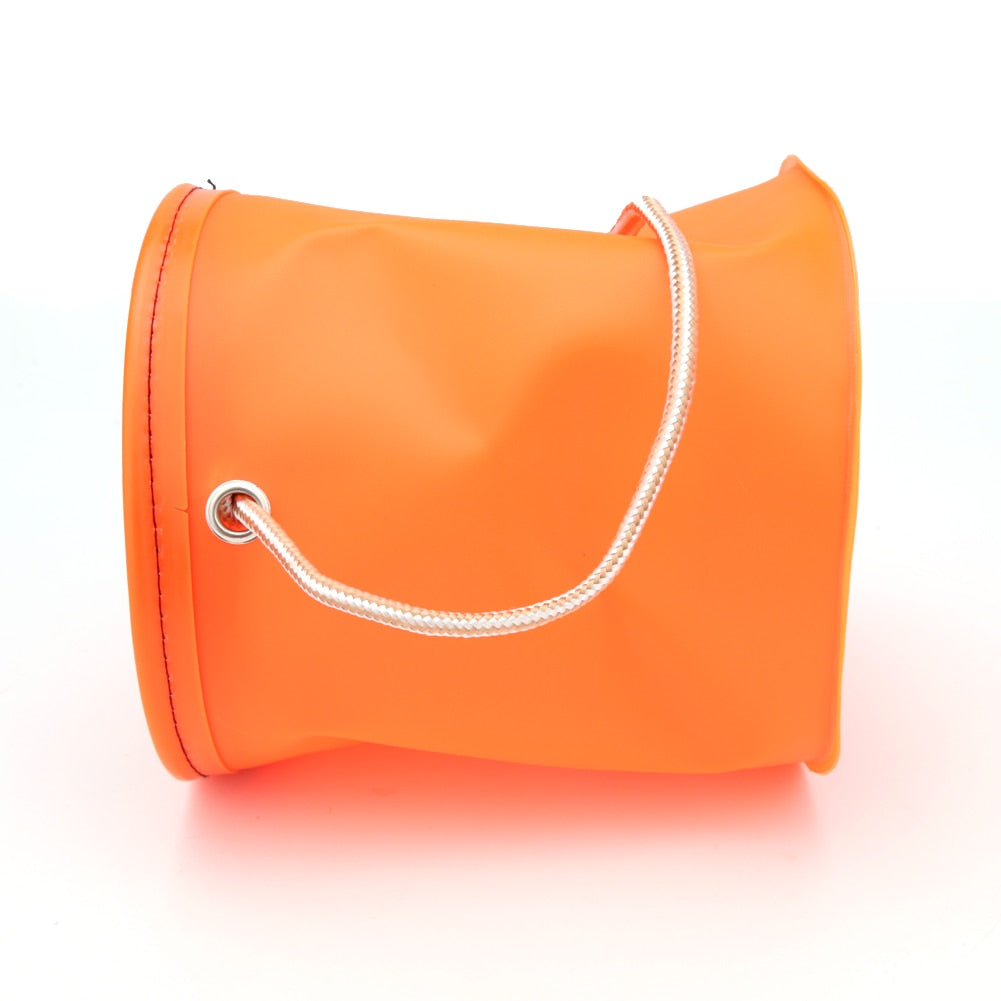 Foldable EVA Fishing Bucket with Rope and Mesh Lid by HitMyNeed
