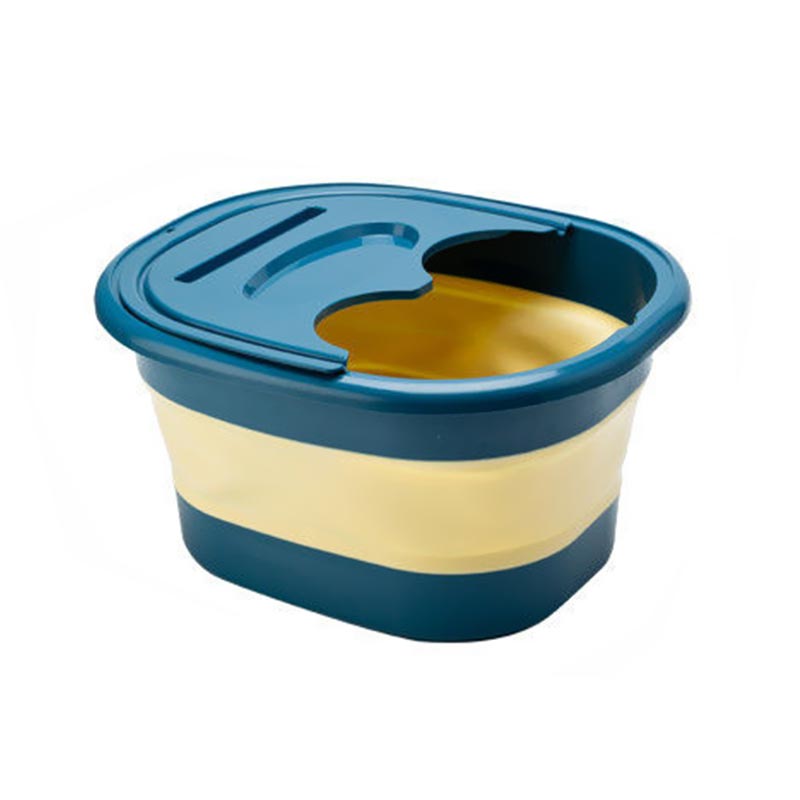 Foldable Foot Soak Tub with Cover and Massage Nodes blue by HitMyNeed