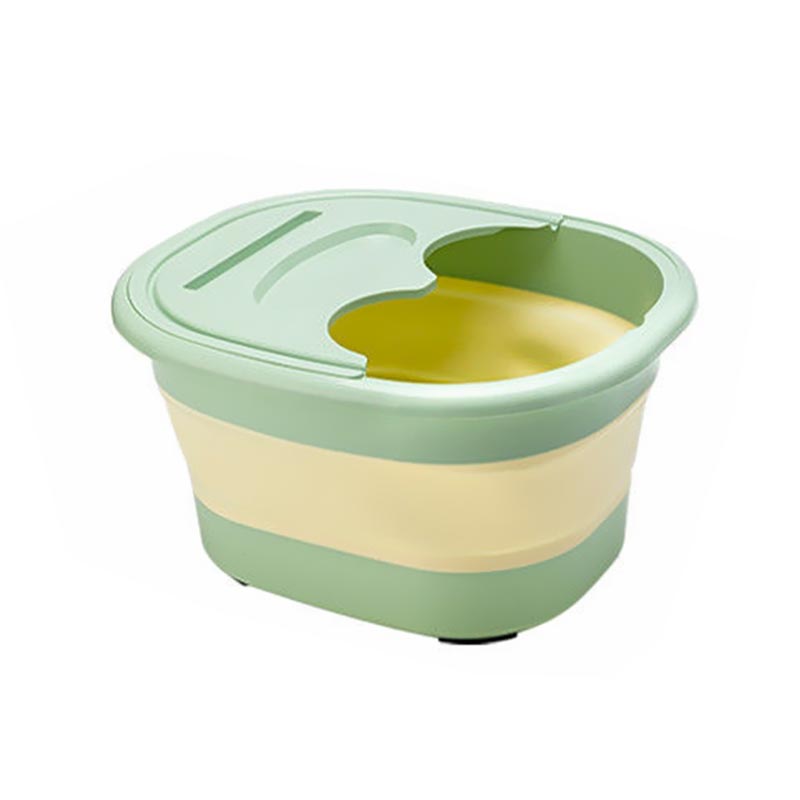 Foldable Foot Soak Tub with Cover and Massage Nodes green by HitMyNeed