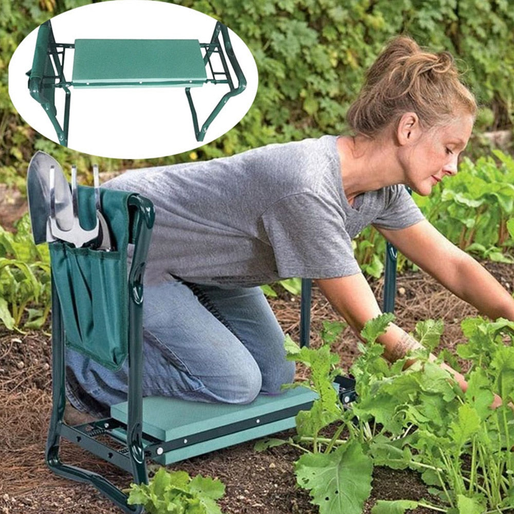 Foldable Garden Kneeler and Seat with Tool Pouch by HitMyNeed