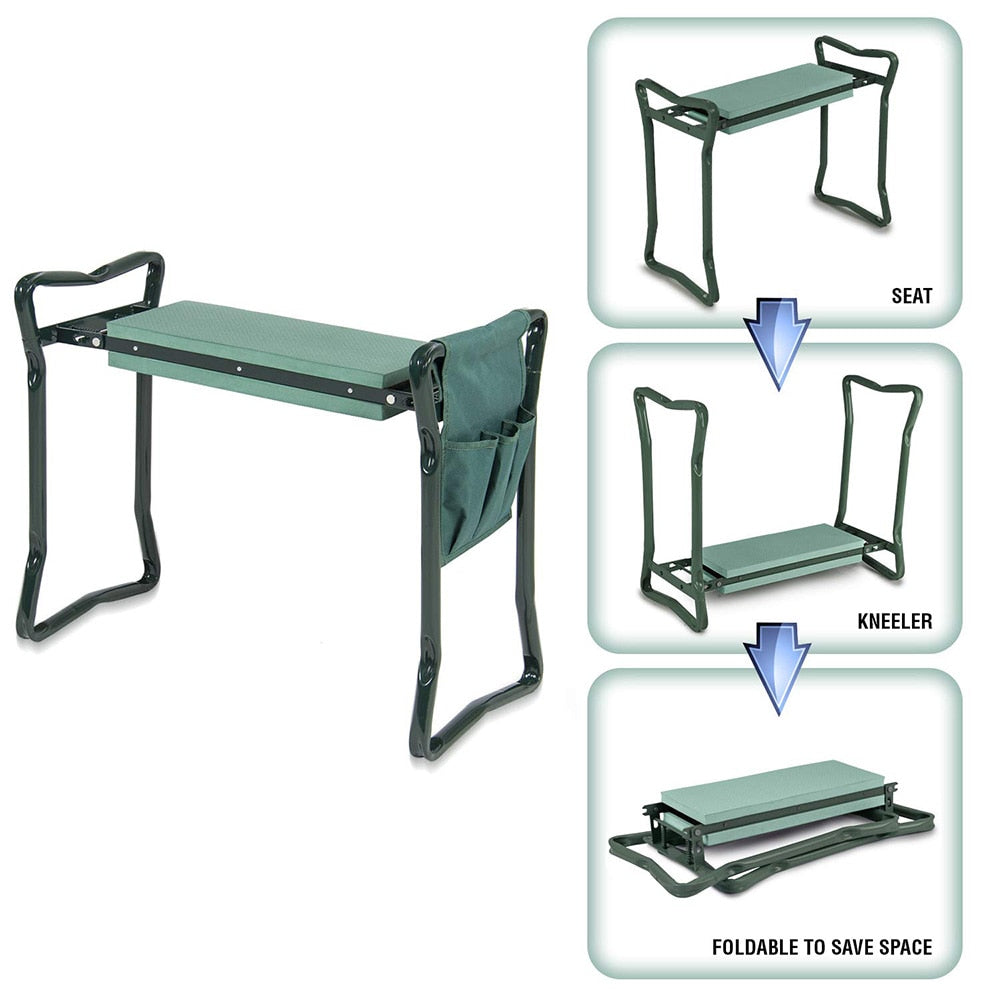 Foldable Garden Kneeler and Seat with Tool Pouch by HitMyNeed