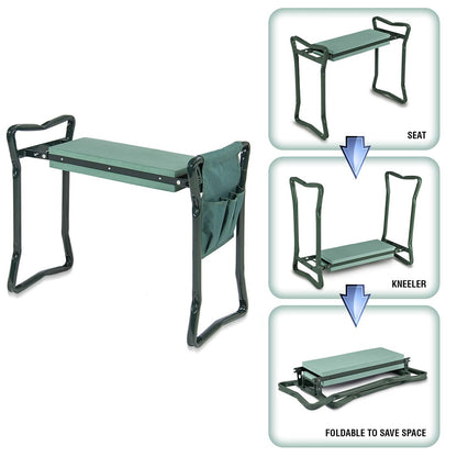 Foldable Garden Kneeler and Seat with Tool Pouch by HitMyNeed