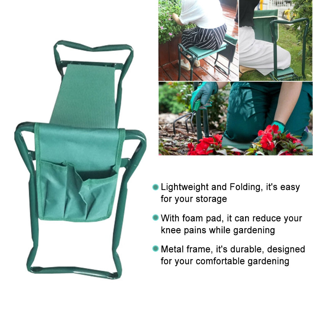 Foldable Garden Kneeler and Seat with Tool Pouch by HitMyNeed