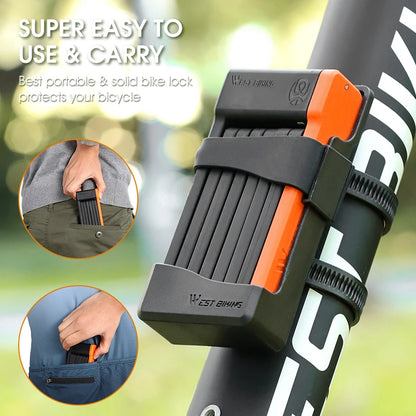 Foldable Hardened Steel Bike Lock for MTB & Scooters by HitMyNeed