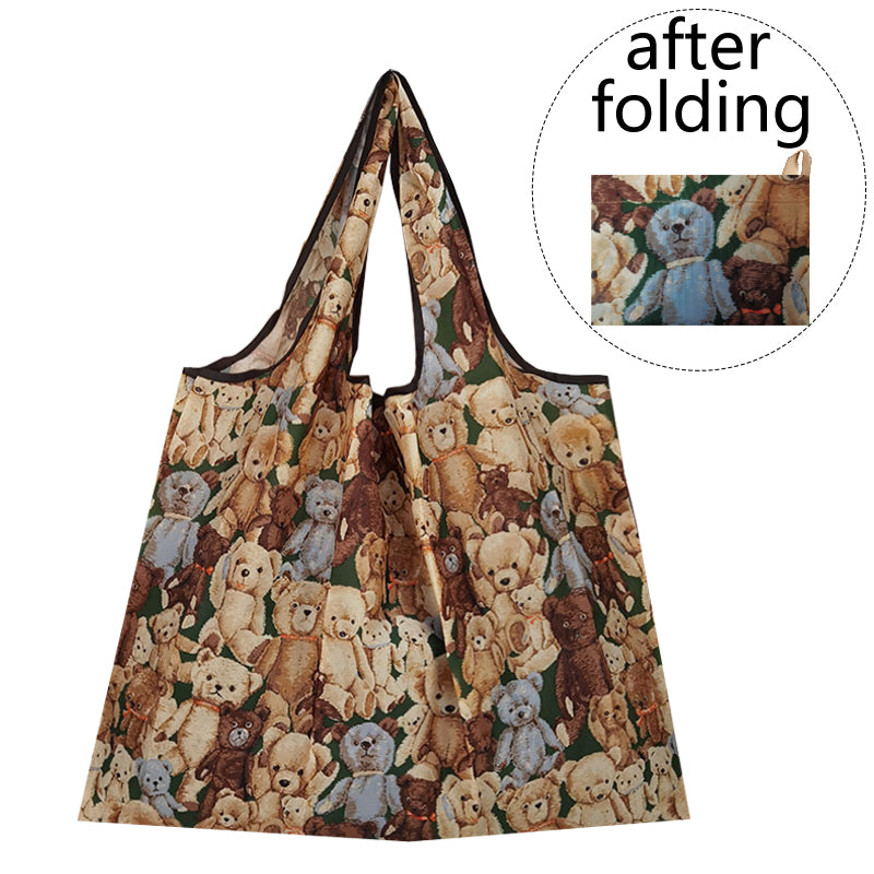 Foldable Large Reusable Nylon Shopping Bag l-lvdixiong-25 by HitMyNeed