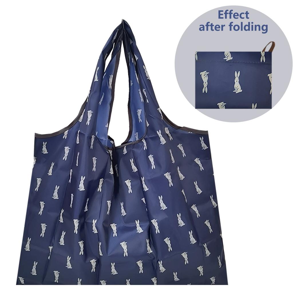 Foldable Large Reusable Nylon Shopping Bag l-xiaotuzi-26 by HitMyNeed