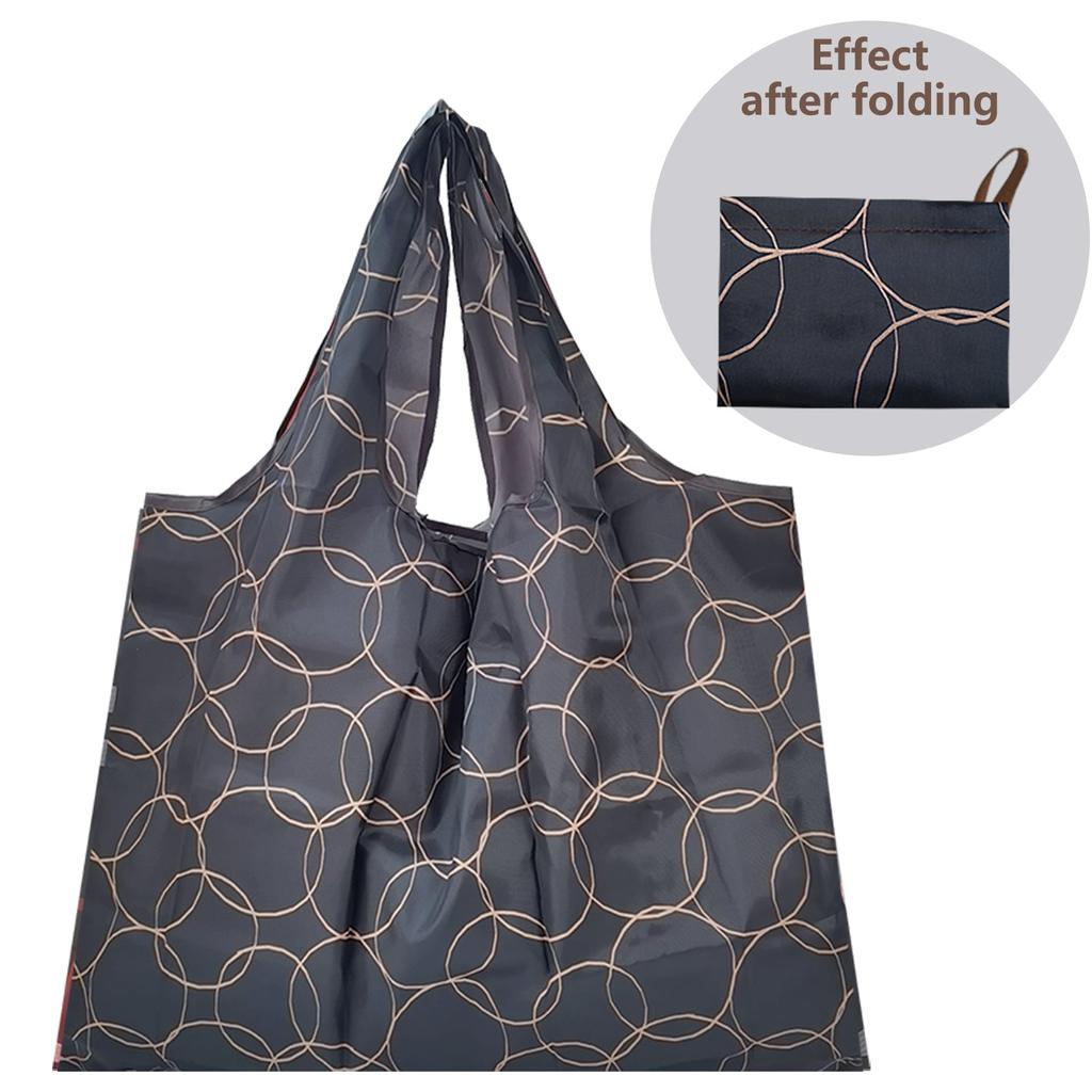 Foldable Large Reusable Nylon Shopping Bag pl-heihuan-16 by HitMyNeed