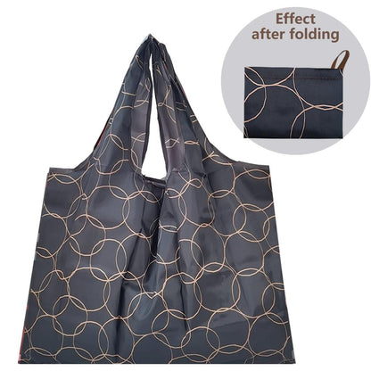 Foldable Large Reusable Nylon Shopping Bag pl-heihuan-16 by HitMyNeed