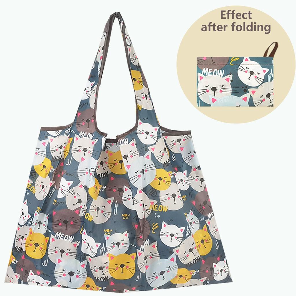 Foldable Large Reusable Nylon Shopping Bag pl-sisemao1-1 by HitMyNeed