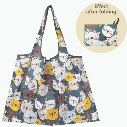 Foldable Large Reusable Nylon Shopping Bag pl-sisemao1-1 by HitMyNeed