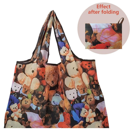 Foldable Large Reusable Nylon Shopping Bag pl-xiongzai-13 by HitMyNeed
