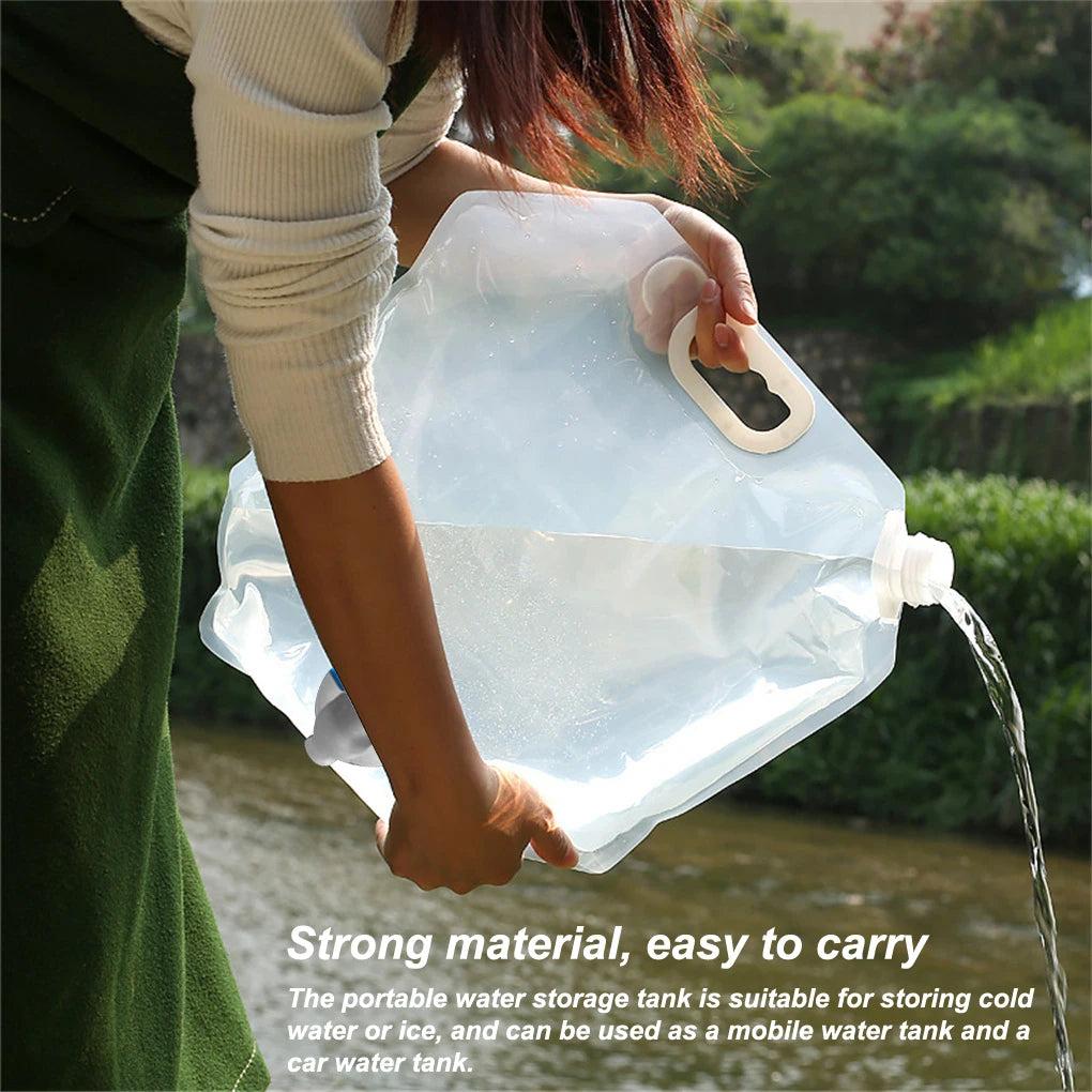 Foldable Leakproof Water Bag with Spout 5L/10L 5l-white by HitMyNeed