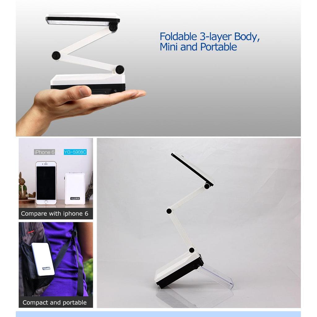 Foldable LED Reading Desk Lamp with 2 Light Modes by HitMyNeed