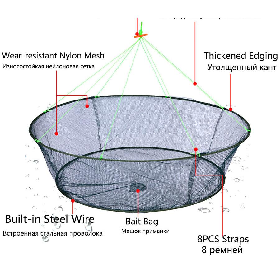 Foldable Mesh Drop Fishing Net with Storage Bag by HitMyNeed