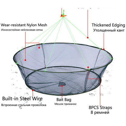 Foldable Mesh Drop Fishing Net with Storage Bag by HitMyNeed