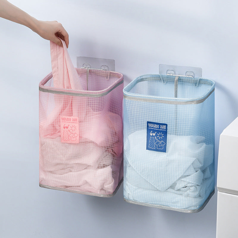 Foldable Mesh Wall Mounted Laundry Hamper by HitMyNeed