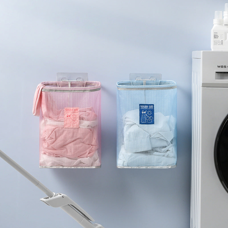 Foldable Mesh Wall Mounted Laundry Hamper by HitMyNeed