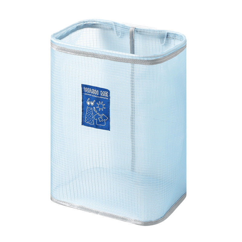 Foldable Mesh Wall Mounted Laundry Hamper blue by HitMyNeed