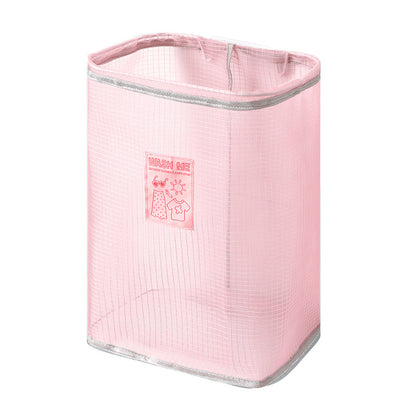 Foldable Mesh Wall Mounted Laundry Hamper pink by HitMyNeed