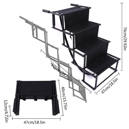 Foldable Metal Dog Car Stairs for Safe Vehicle Access by HitMyNeed