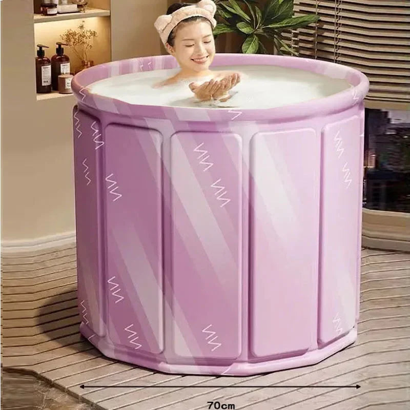 Foldable Portable Bathtub for Adults and Children pink by HitMyNeed