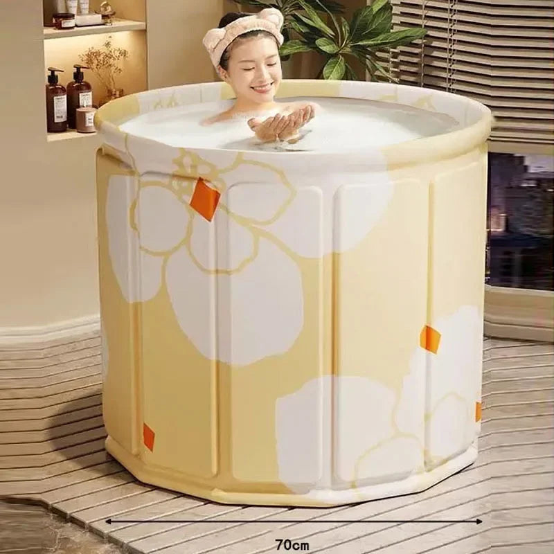 Foldable Portable Bathtub for Adults and Children yellow by HitMyNeed