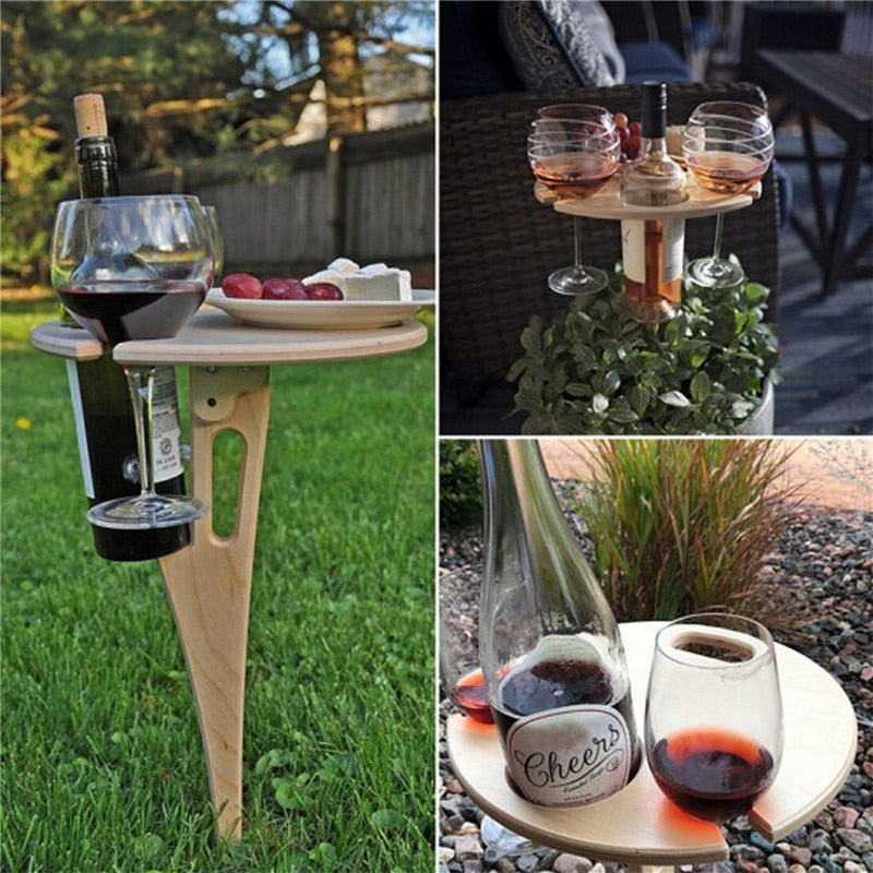 Foldable Portable Outdoor Wine Table by HitMyNeed