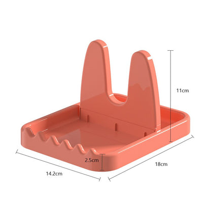 Foldable Pot Lid and Utensil Storage Rack pink by HitMyNeed