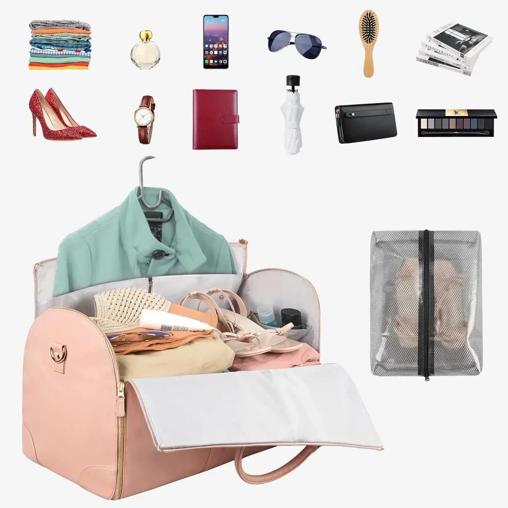 Foldable PU Leather Carry-On Duffel Clothing Bag by HitMyNeed