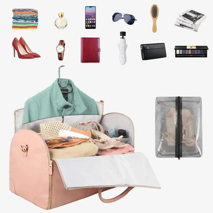 Foldable PU Leather Carry-On Duffel Clothing Bag by HitMyNeed