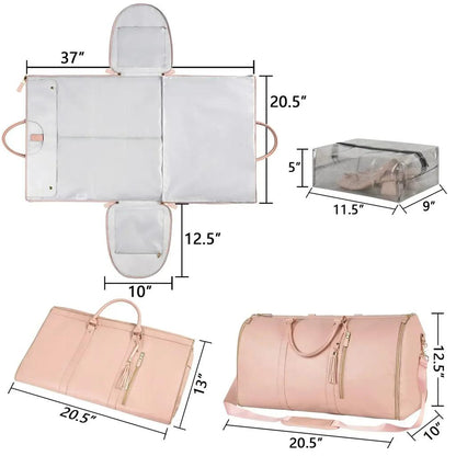 Foldable PU Leather Carry-On Duffel Clothing Bag by HitMyNeed