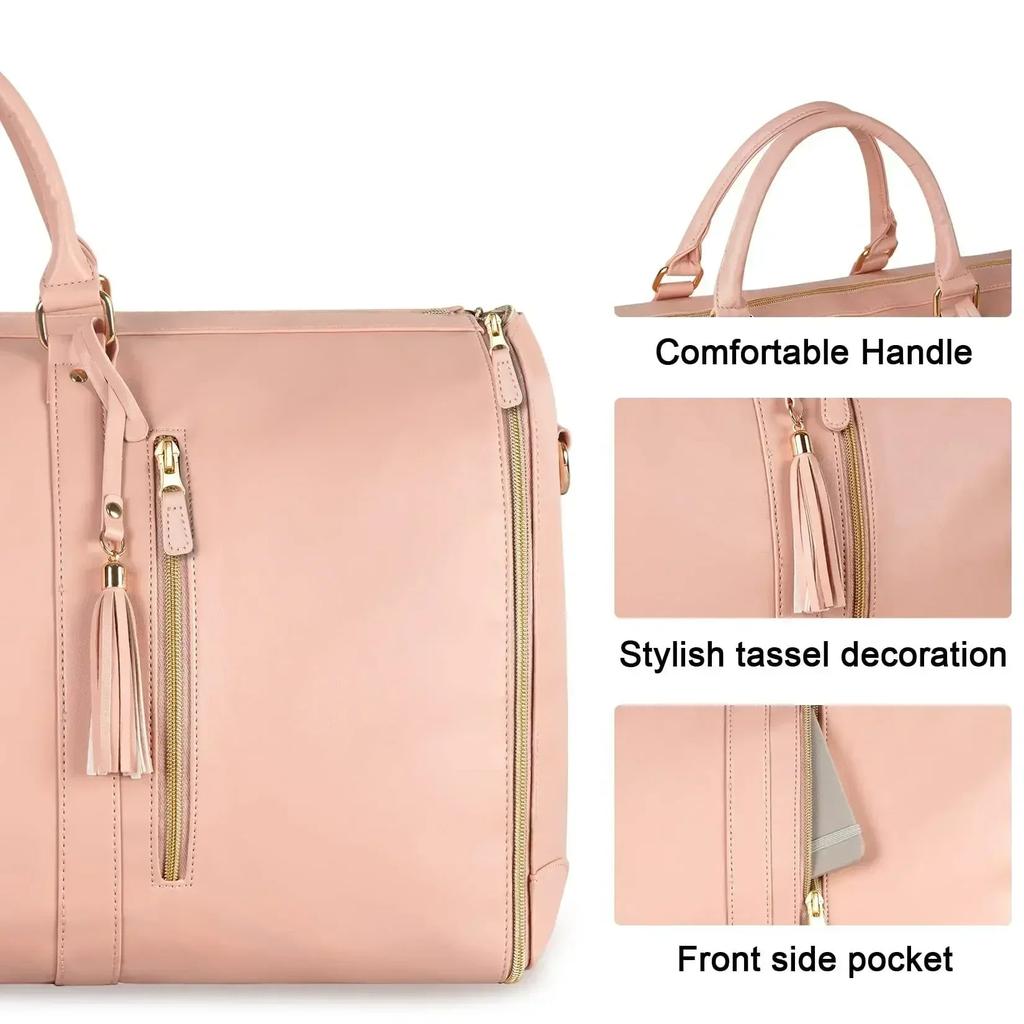 Foldable PU Leather Carry-On Duffel Clothing Bag by HitMyNeed