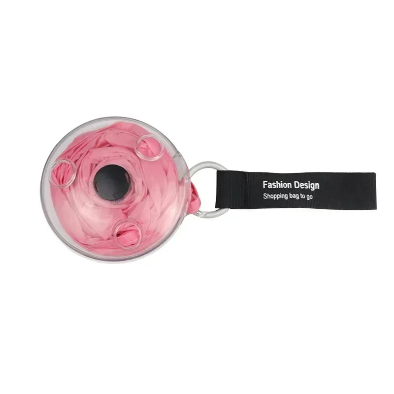 Foldable Retractable Reusable Shopping Bag pink by HitMyNeed