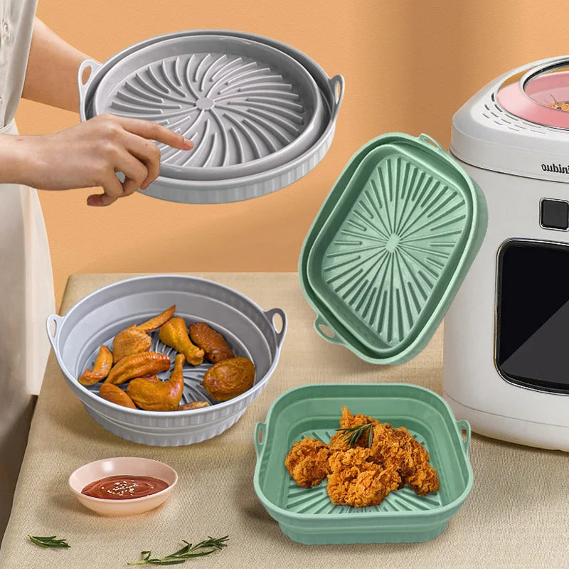 Foldable Reusable Silicone Air Fryer Liners by HitMyNeed