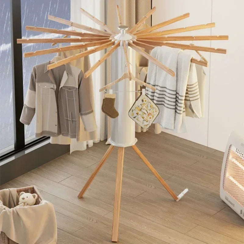 Foldable Rotary Clothes Drying Rack with 16 Poles by HitMyNeed