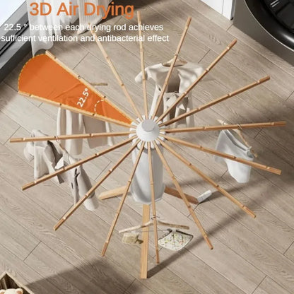 Foldable Rotary Clothes Drying Rack with 16 Poles by HitMyNeed