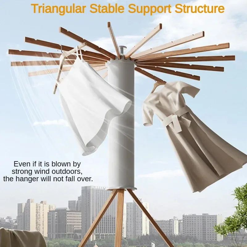 Foldable Rotary Clothes Drying Rack with 16 Poles by HitMyNeed