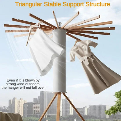 Foldable Rotary Clothes Drying Rack with 16 Poles by HitMyNeed