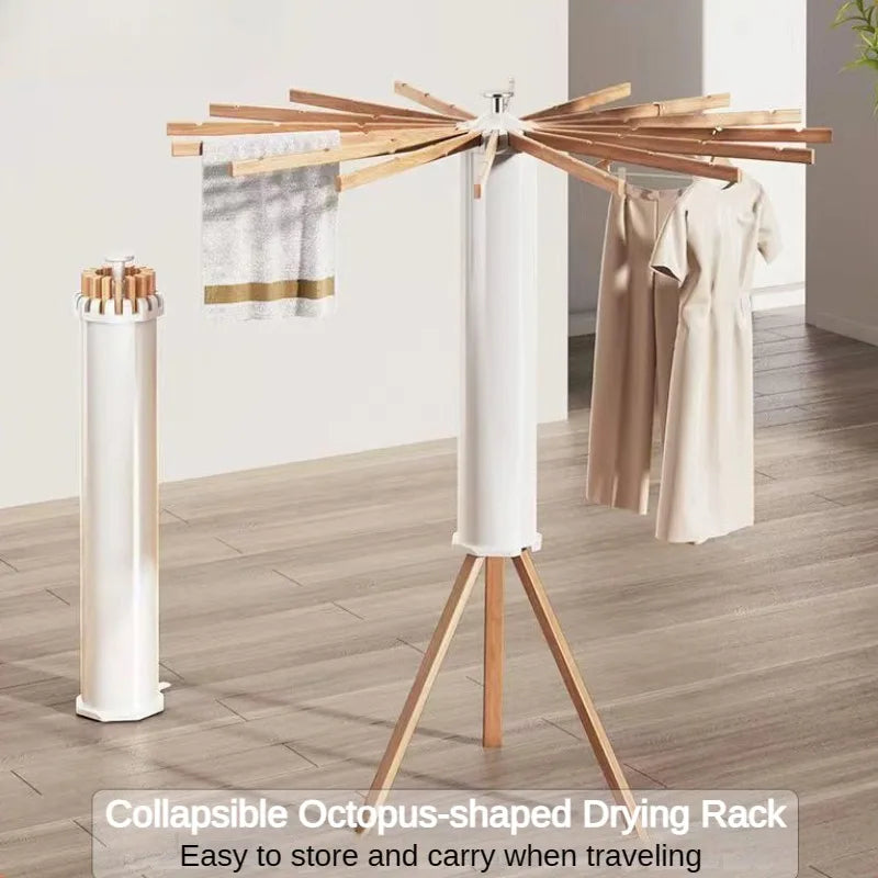 Foldable Rotary Clothes Drying Rack with 16 Poles by HitMyNeed