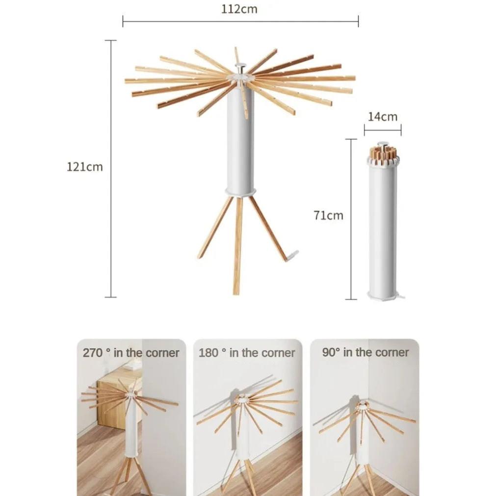 Foldable Rotary Clothes Drying Rack with 16 Poles by HitMyNeed