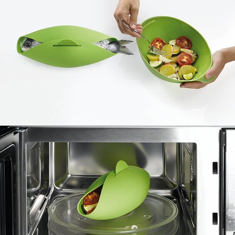 Foldable Silicone Microwave Steamer Bowl by HitMyNeed