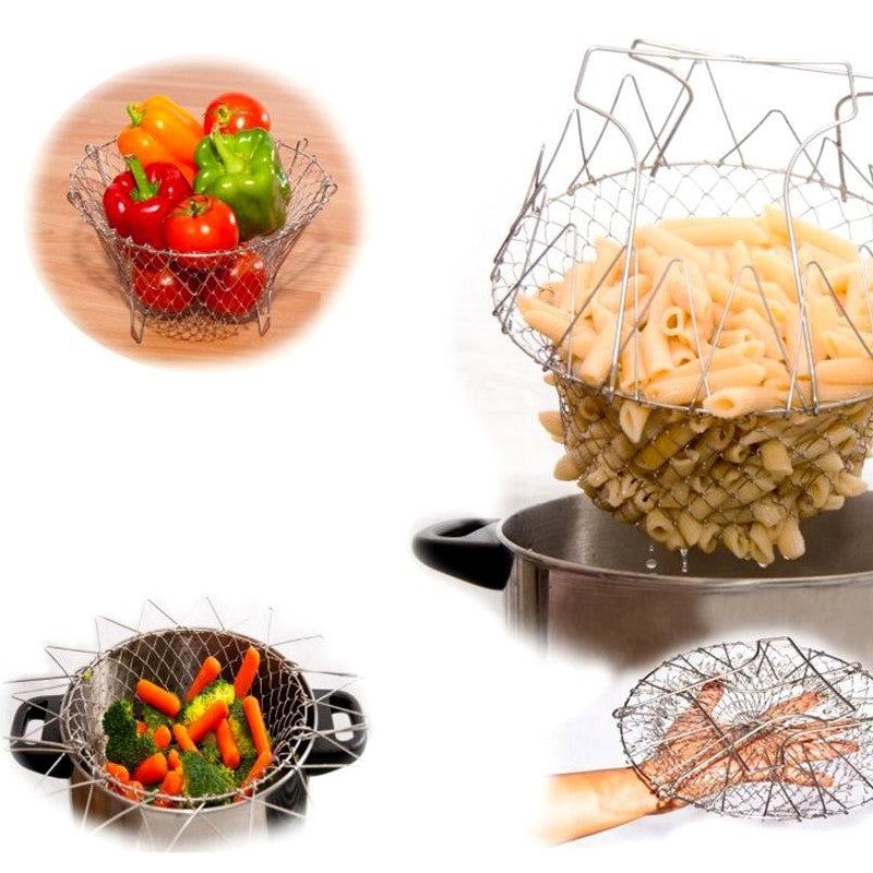 Foldable Stainless Steel Basket Strainer by HitMyNeed