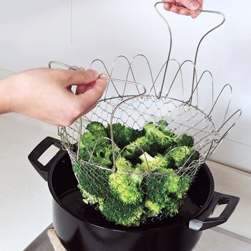 Foldable Stainless Steel Basket Strainer by HitMyNeed
