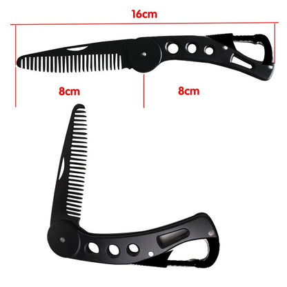 Foldable Stainless Steel Beard Comb with Bottle Opener by HitMyNeed
