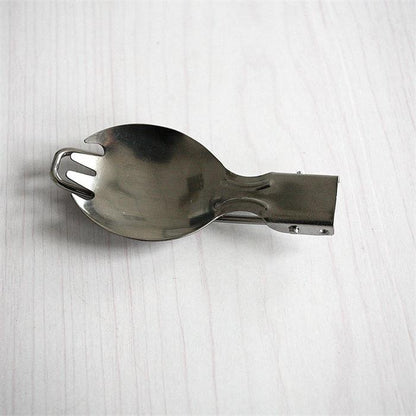 Foldable Stainless Steel Camping Spork by HitMyNeed