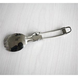 Foldable Stainless Steel Camping Spork by HitMyNeed