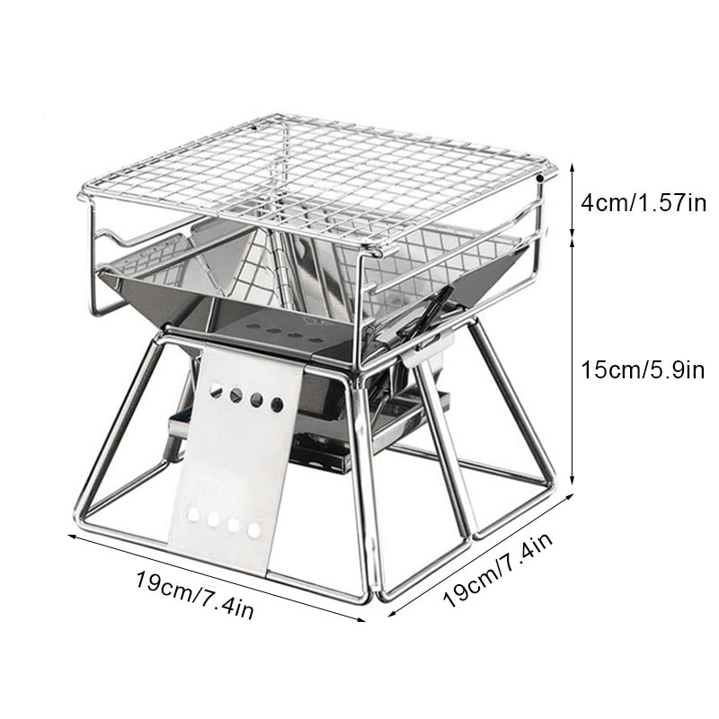 Foldable Stainless Steel Portable Camping Grill by HitMyNeed