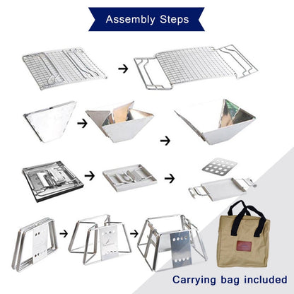 Foldable Stainless Steel Portable Camping Grill by HitMyNeed