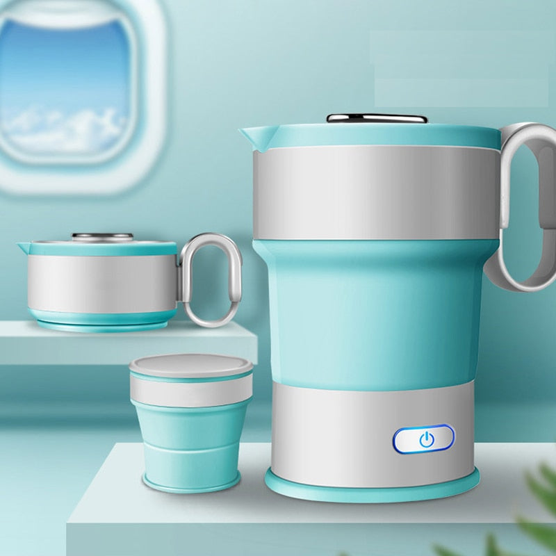 Foldable Travel Electric Kettle 0.6L (220V, Silicone) by HitMyNeed